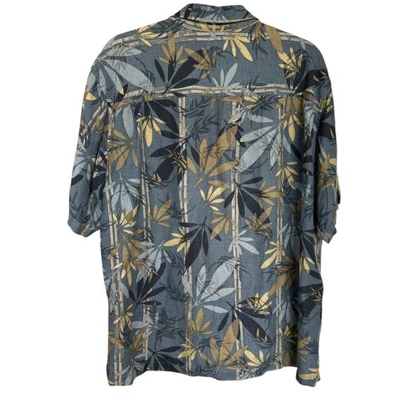 Van Heusen Men's Washable Linen Palm Button Down Hawaiian Shirt Size Large - Picture 4 of 4